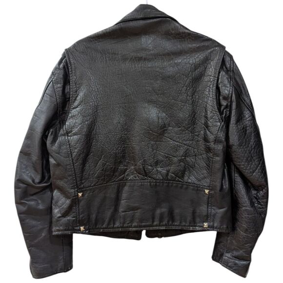 Vintage Ralph Lauren x Chaps U.S ARMY 100% Leather Moto Jacket Men's S in black - Picture 2 of 9